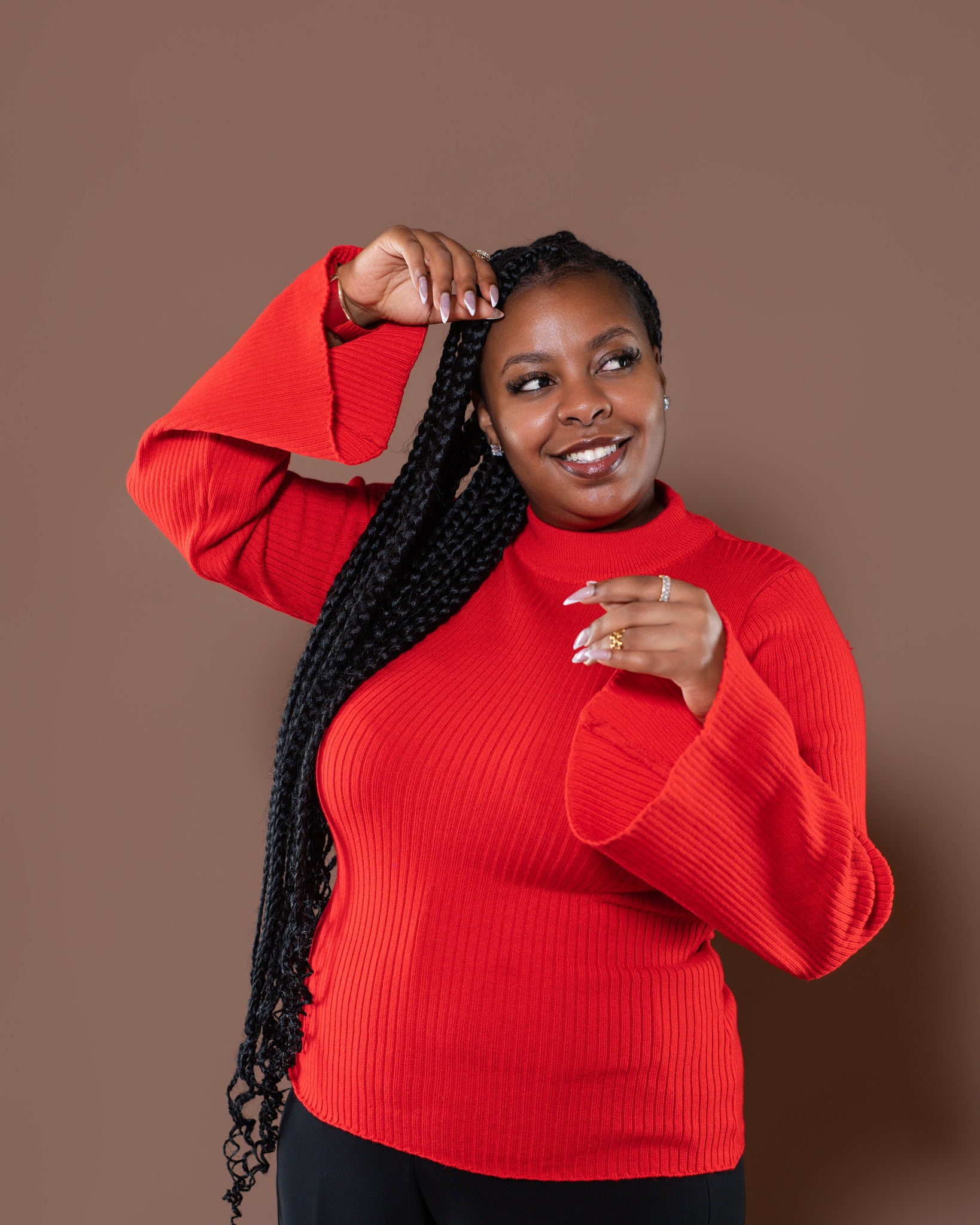 Aura Knit Top in Red